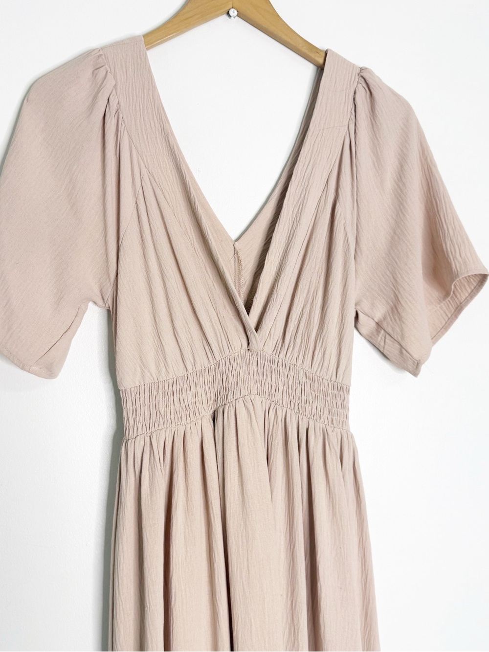 Baltic Born Delilah Maxi Dress Blush Pink Size Small Smocked Waist - Picture 2 of 7